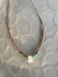 Moonstone meets Ocean Macrame Necklace